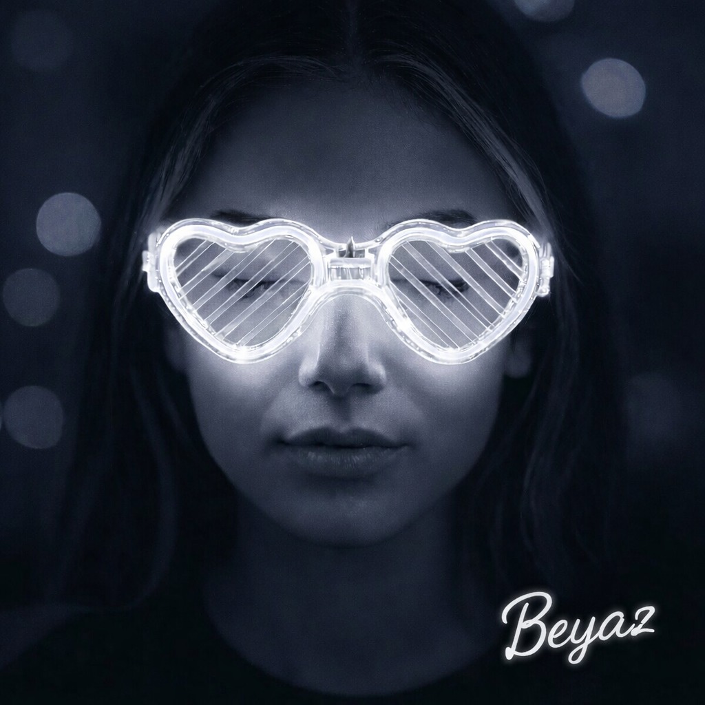 Weiße LED-Herzbrille mit 3 Modi – Party Glow Brille (5563)