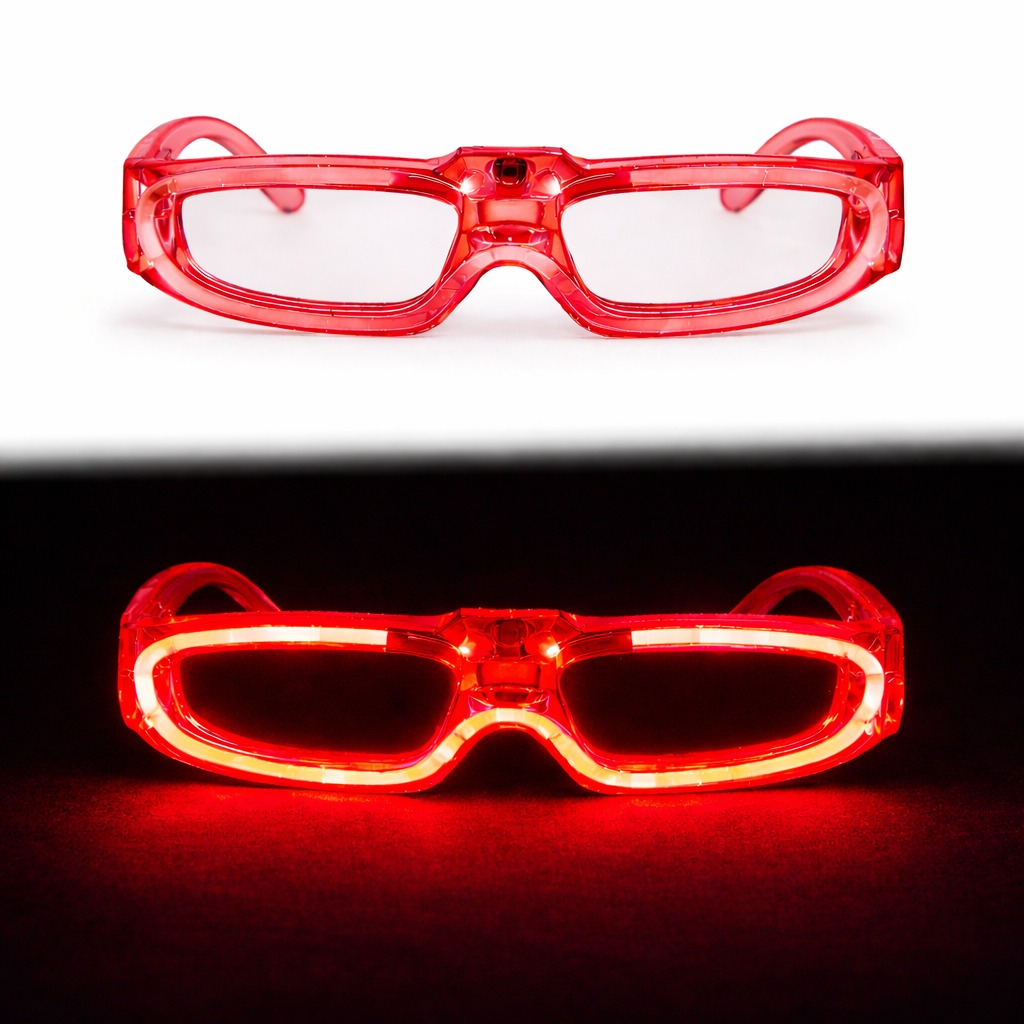 Rote LED-Partybrille 3 Modi – Glow - Nachtclub-Brille (5563)