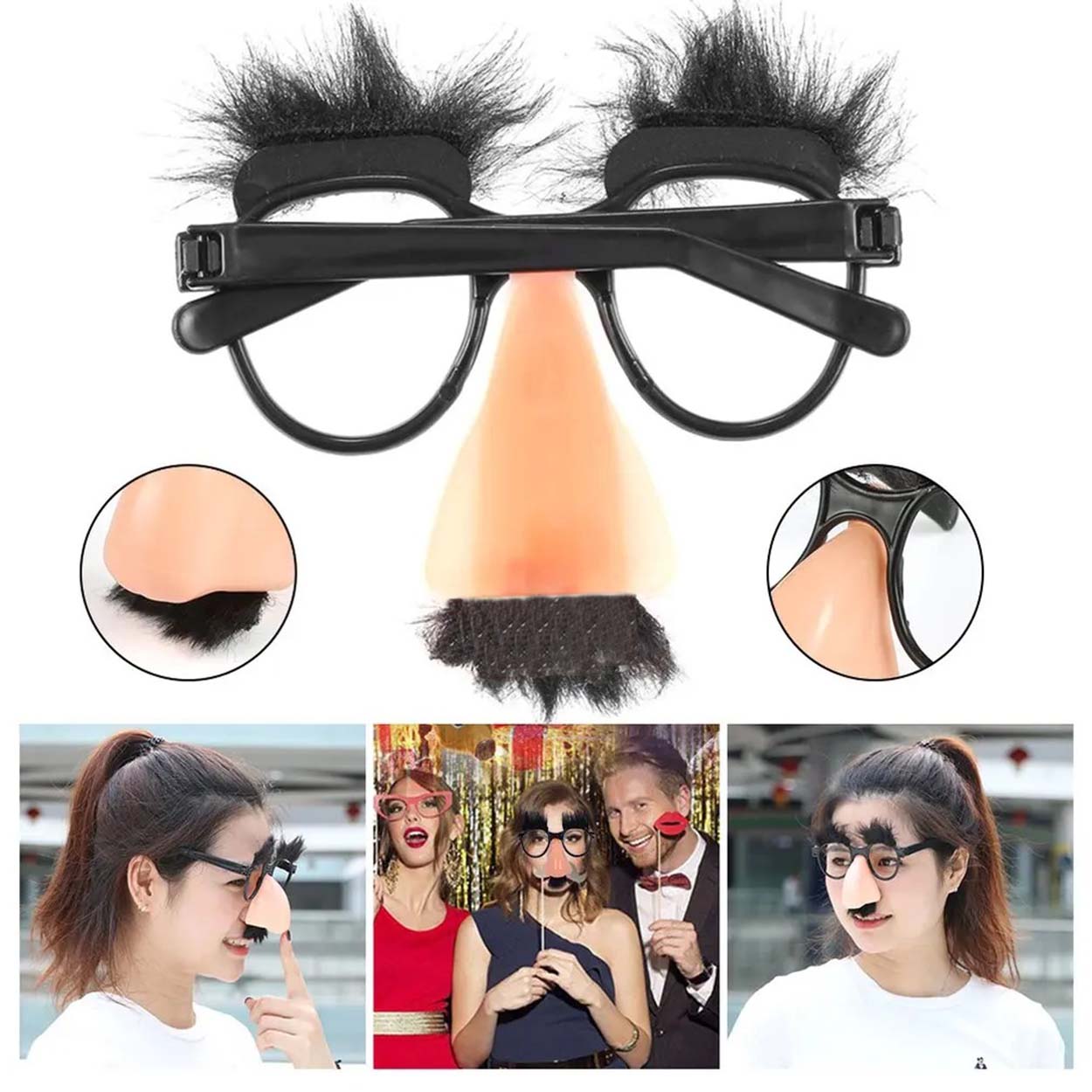 Eğlenceli Kılık Değiştirme Kaş Bıyık Mizah Gözlüğü 9x13 cm (5563)