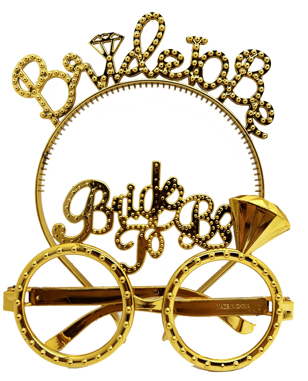 Bride To Be Krone und Brille Set Gold (5563)