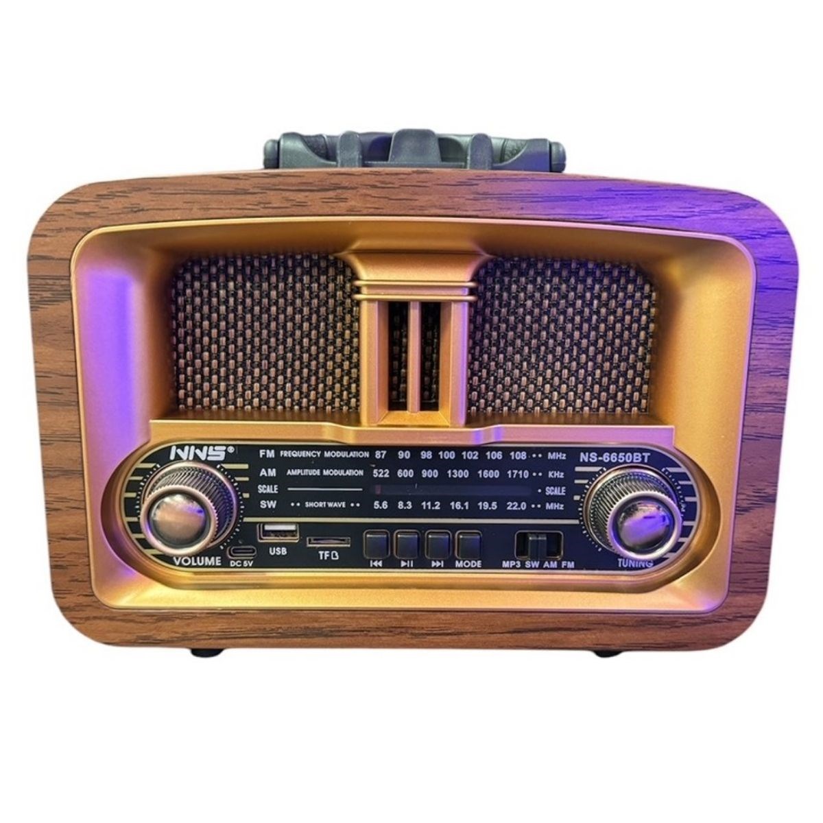Tragbares klassisches AM/FM/SW Retro-Heimradio mit USB-Ladefunktion (5563)