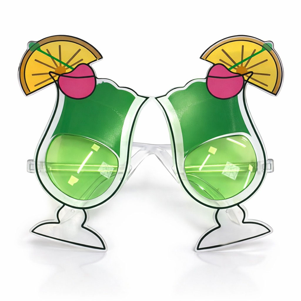 Kokteyl Bardak Parti Gözlüğü Yeşil Renk (5563)