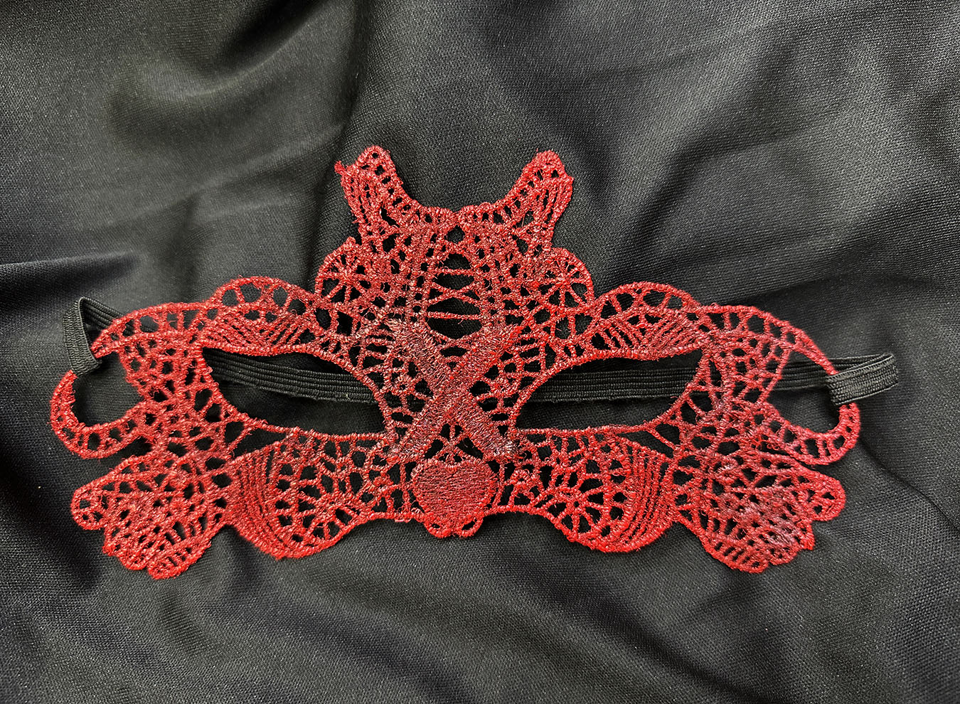 Kırmızı Dantel Masquerade Maskesi Çift Taraflı 10 No (5563)