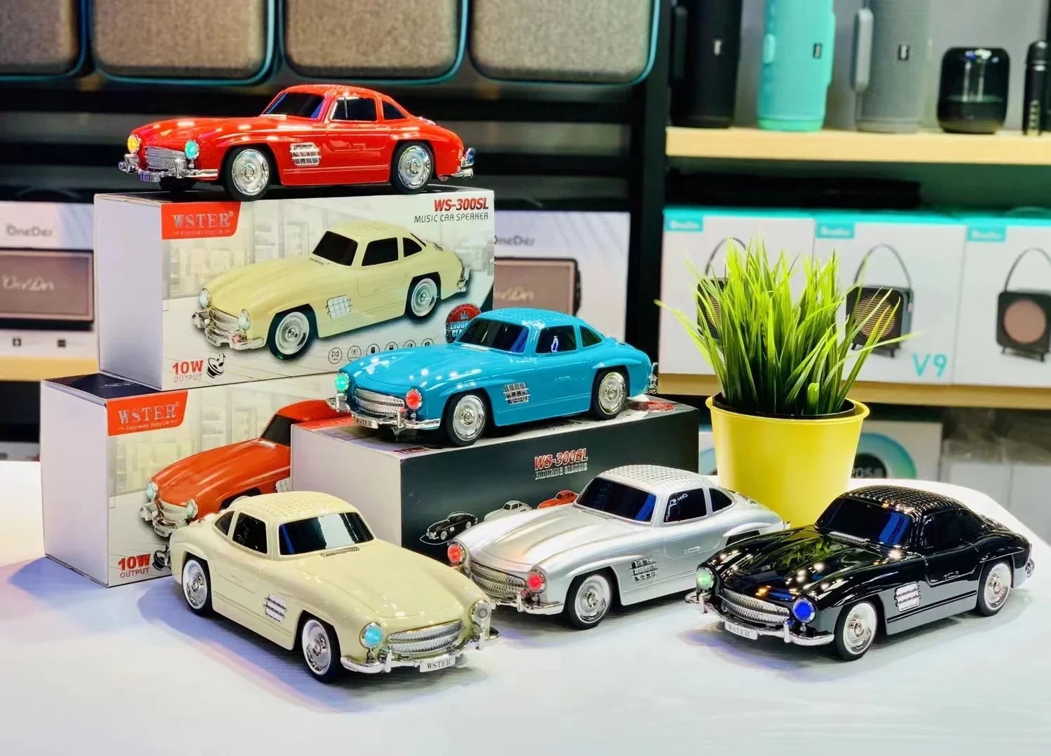 WS-300SL Classic Mercedes Model 10W Bluetooth Speaker FM Radio USB