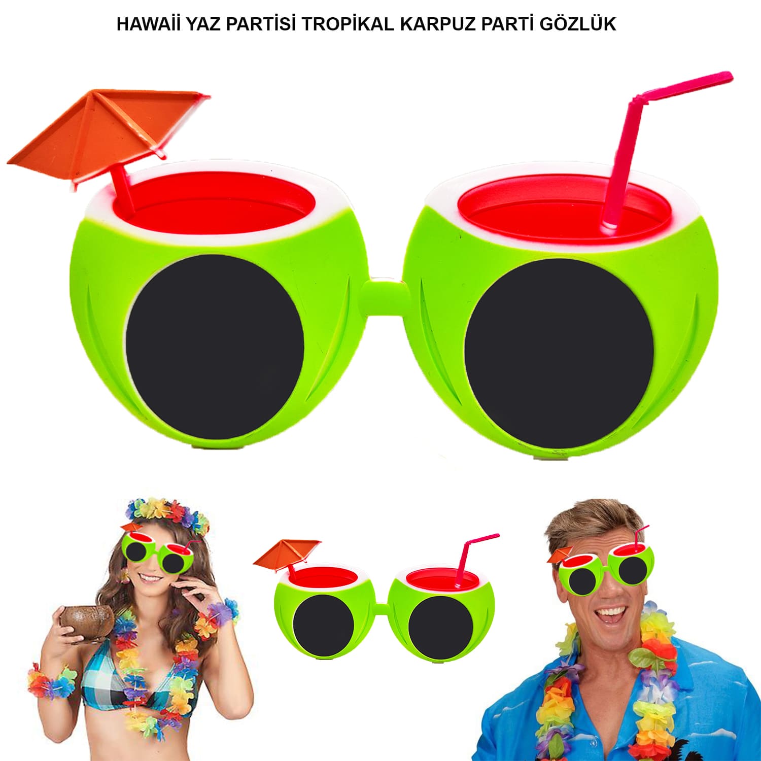 Wassermelonen-Partybrillen Hawaii Tropical Summer Party (5563)
