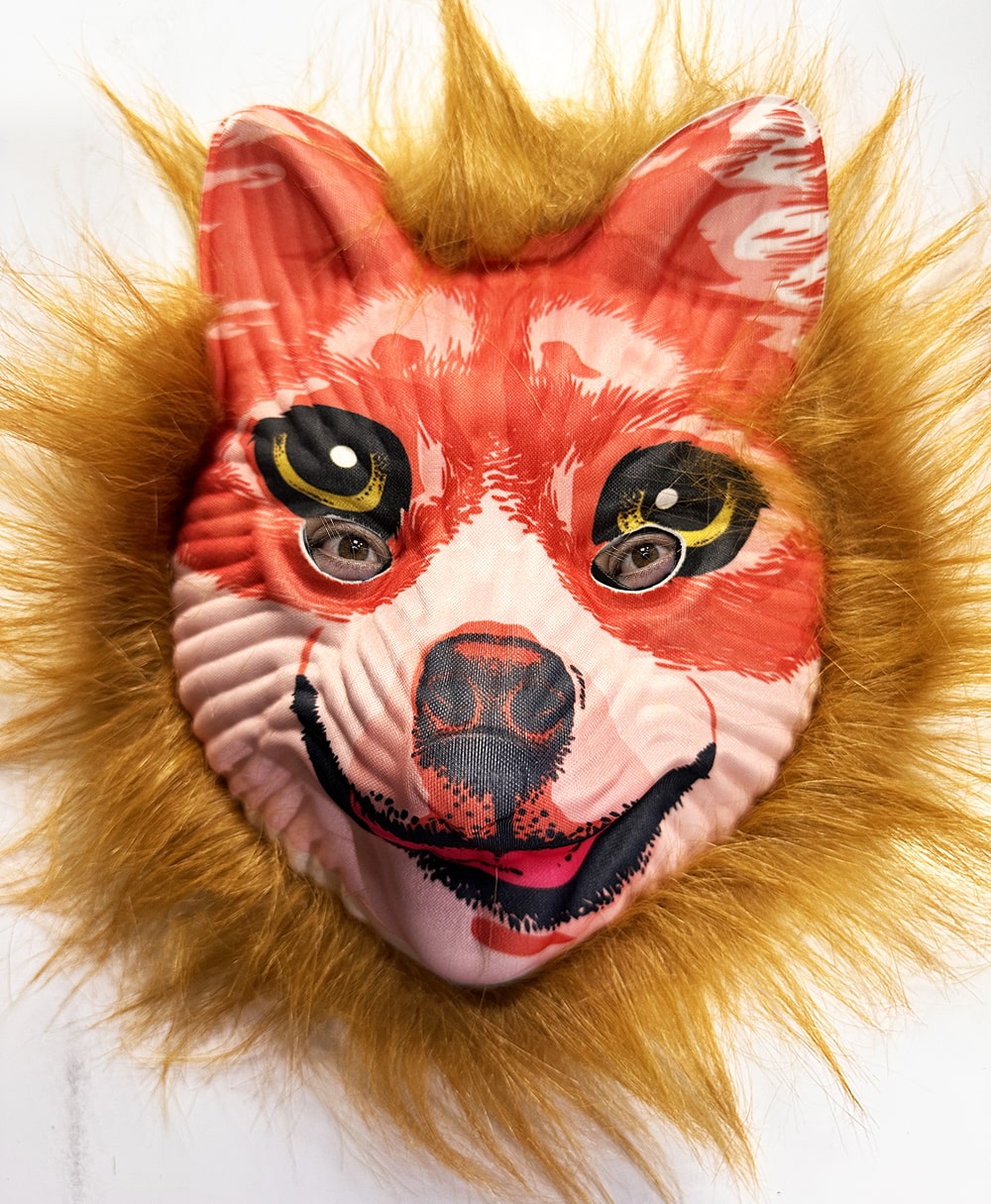 Kahverengi Saçlı Peluş Tilki Maskesi Mega Peluş 24 No (5563)