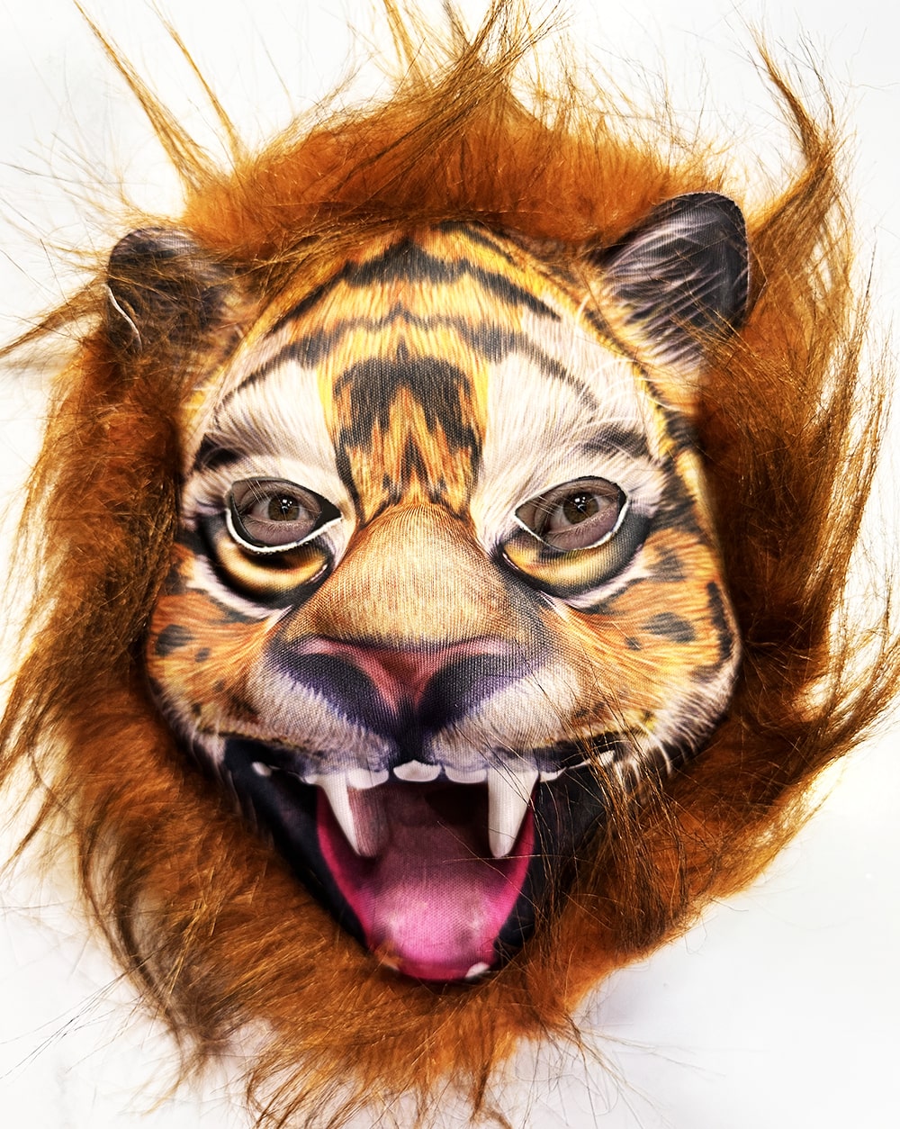 Braunes Haar Löwe Tiger Wolf Maske Mega Plüsch Nr. 28 (5563)