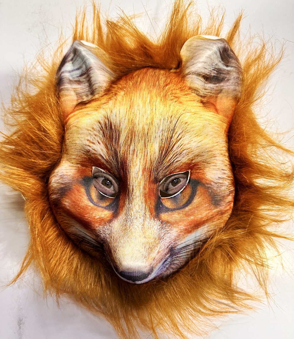 Kahverengi Peluş Saçlı Tilki Maskesi Mega Peluş 29 No (5563)