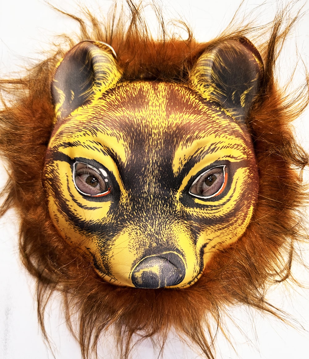 Kahverengi Saçlı Kaplan Aslan Leopar Maskesi Mega Peluş 32 No (5563)
