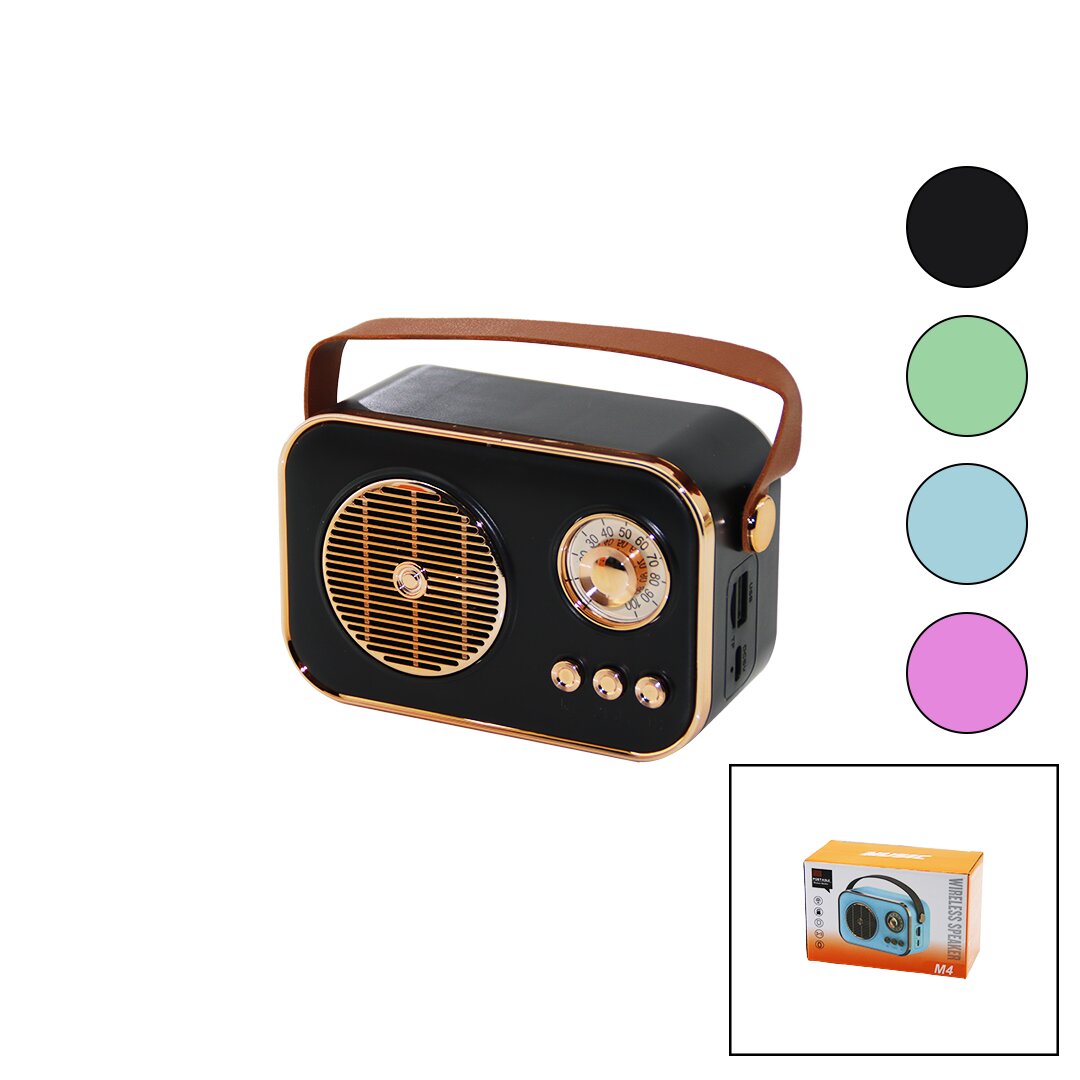 M4 PORTABLE WİRELESS HOPARLÖR - SPEAKER IŞIKLI USB ŞARJLI RENKLİ KASA - BRONZ ÇERÇEVEUSB - DC 5V - TF (5563)