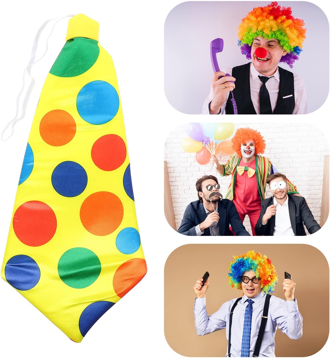 Palyaço Kravatı Lastikli Geniş Kesim 17x37 cm (5563)