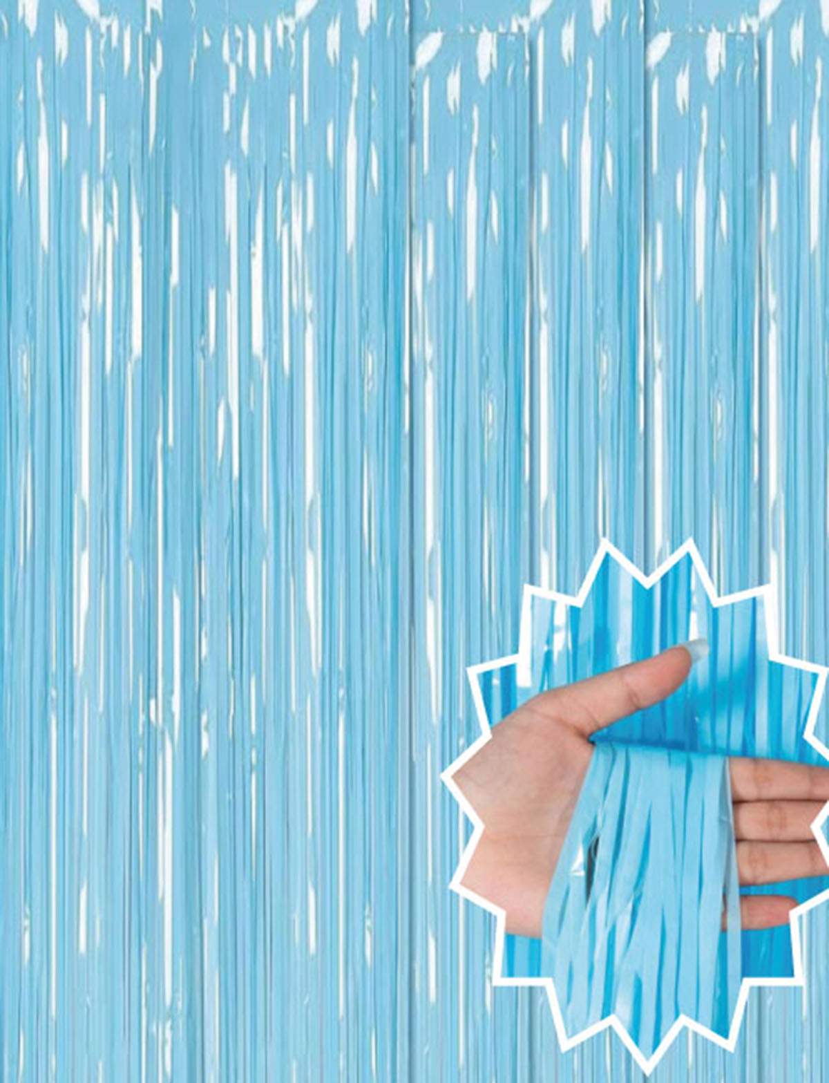 Soft Mavi Püsküllü Kapı Perdesi - Parti, Baby Shower, Sünnet Süsü, Cinsiyet Partisi 1x2 m (5563)