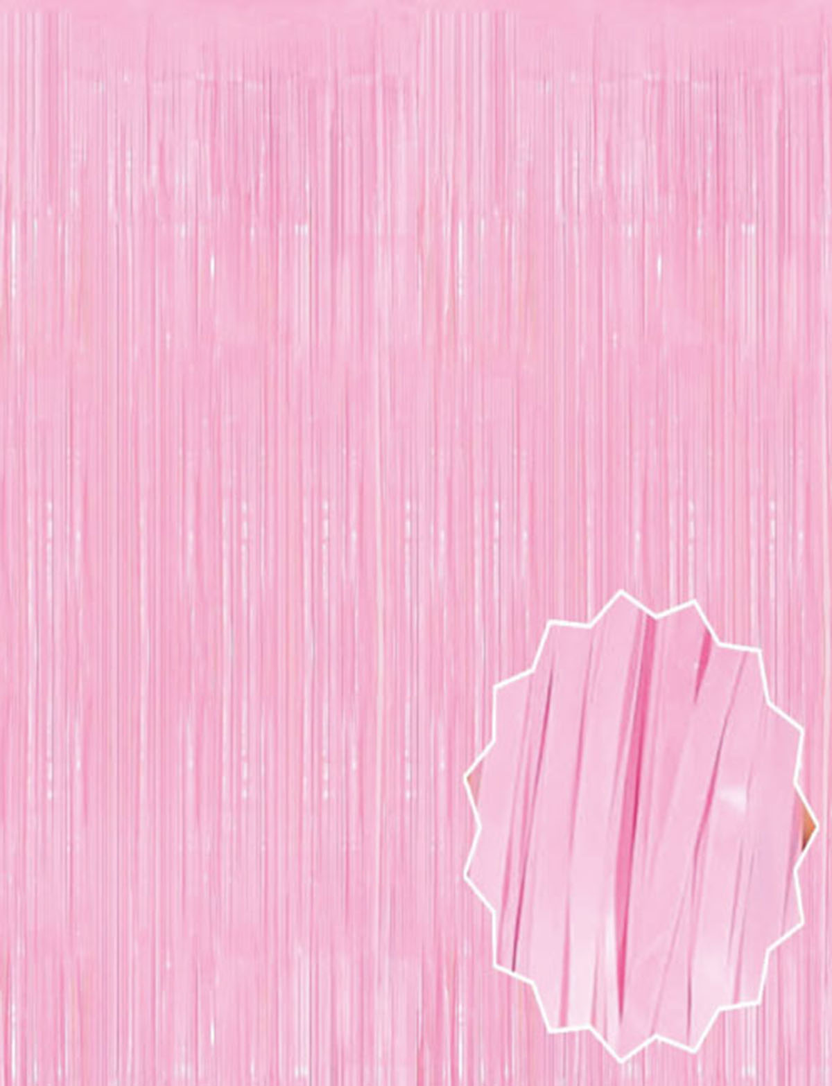 Weiches rosafarbenes Quasten-Türvorhang - Party, Baby Shower, Gender Party 1x2 m (5563)