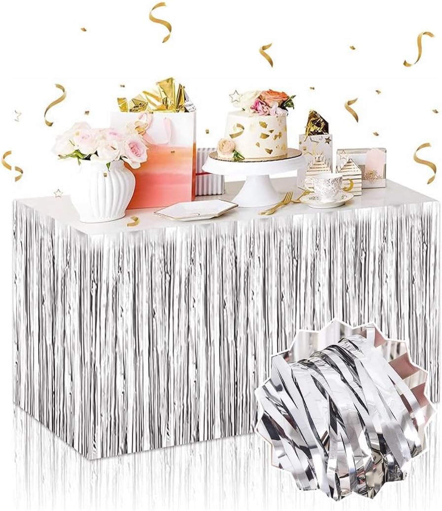 Gümüş Metalize Masa Eteği 275x75 cm – Kendinden Yapışkanlı (5563)