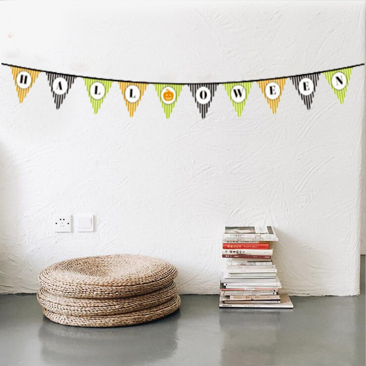 Halloween Kürbis Banner 3 Meter mit Schriftzug Girlande Deko (5563)