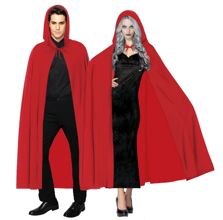 Kırmızı Renk Kapşonlu Pelerin 120 cm (5563)