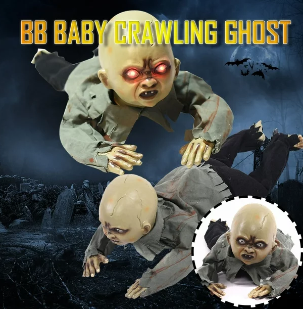 Sound & Light Crawling Baby Ghost Zombie Decoration 30x85 cm (5563)