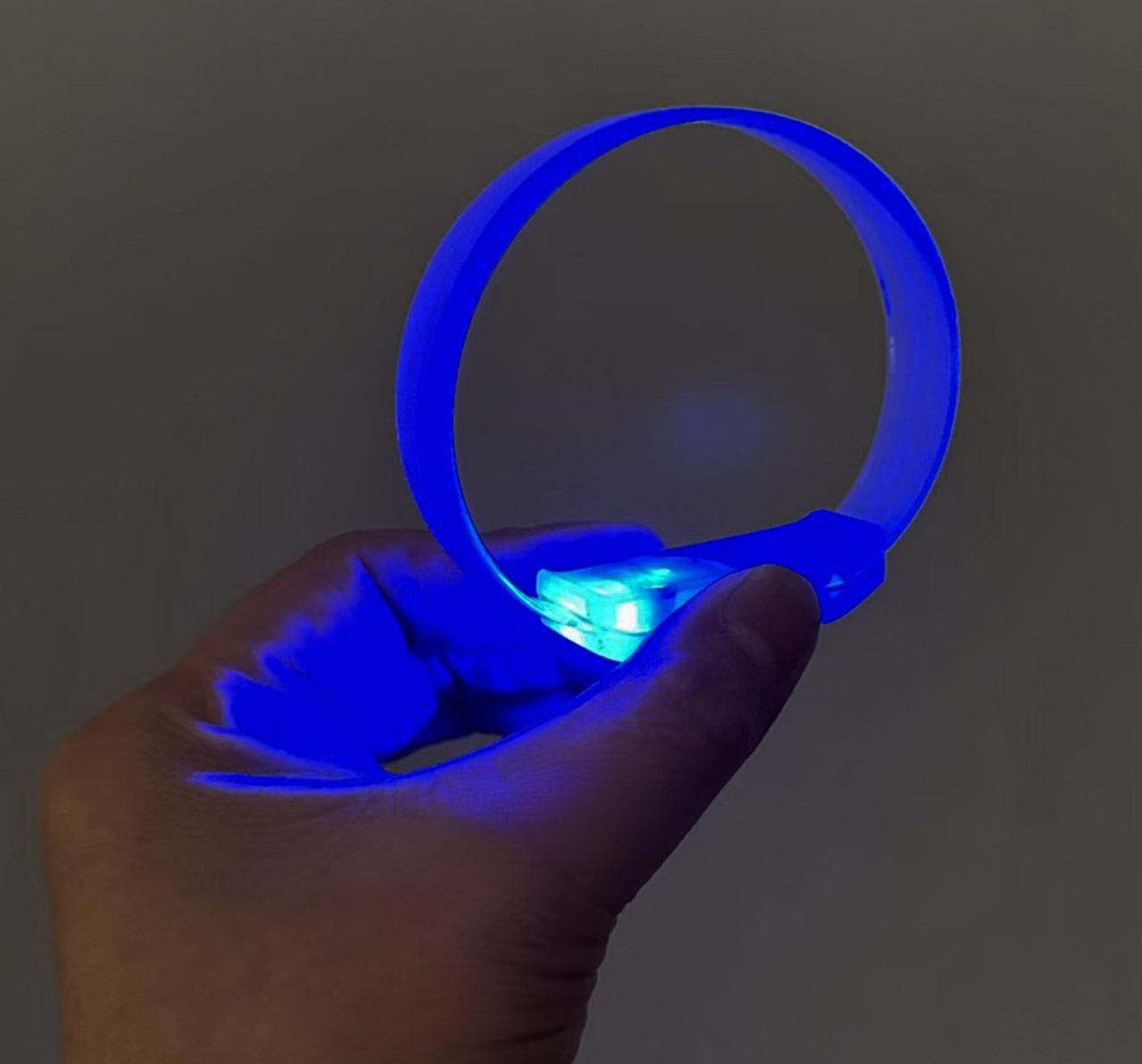 3 Modlu Pilli LED Işıklı Esnek Parti Bilekliği Mavi (5563)