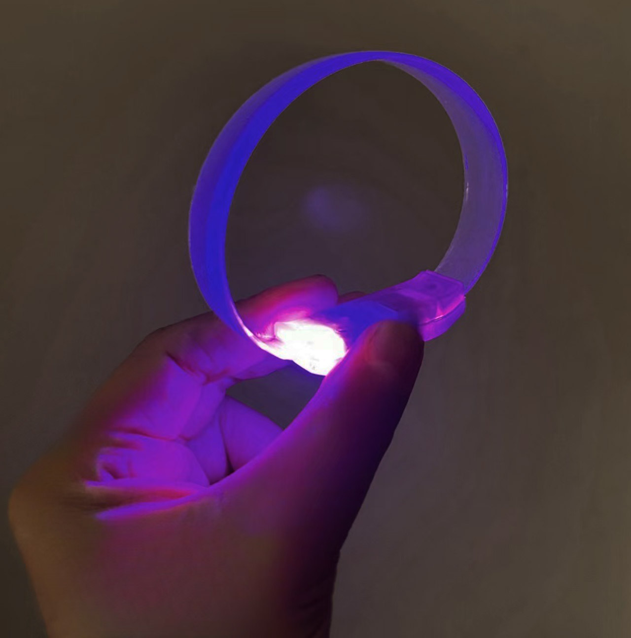3 Modlu Pilli LED Işıklı Esnek Parti Bilekliği Mor (5563)