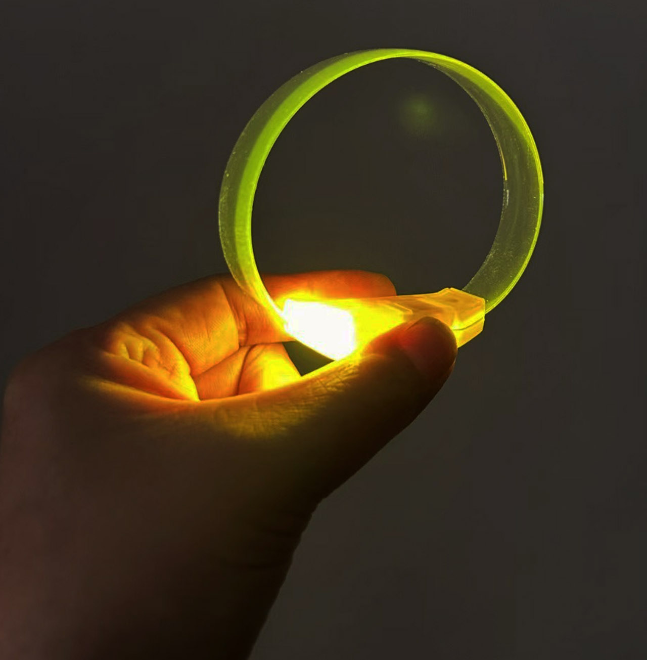 3 Modlu Pilli LED Işıklı Esnek Parti Bilekliği Sarı (5563)