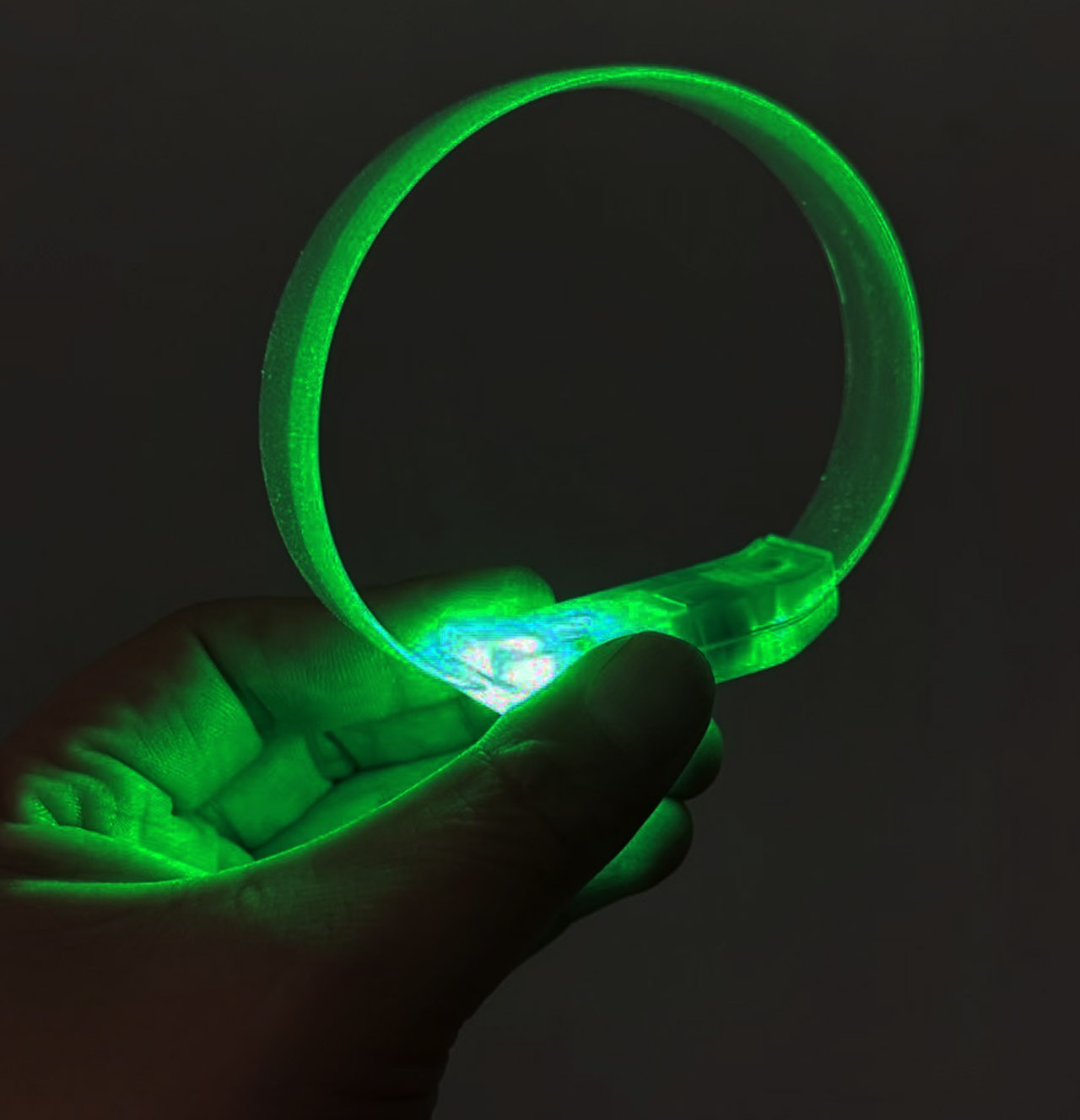 3 Modlu Pilli LED Işıklı Esnek Parti Bilekliği Yeşil (5563)