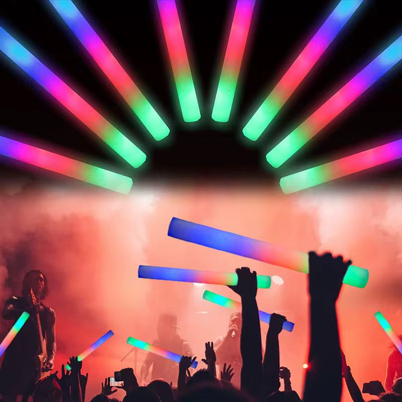 LED-Leuchtstab 3 Modi Gummi-Schaumstoff-Partystab - 46 cm (6er Pack) (5563)