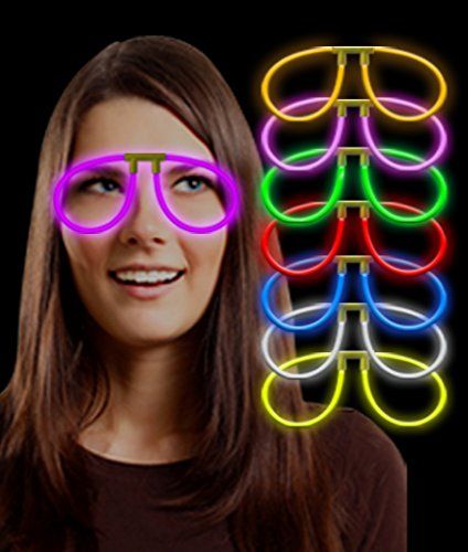Leuchtende Neon-Glow-Brille im Dunkeln, 6er-Pack (5563)