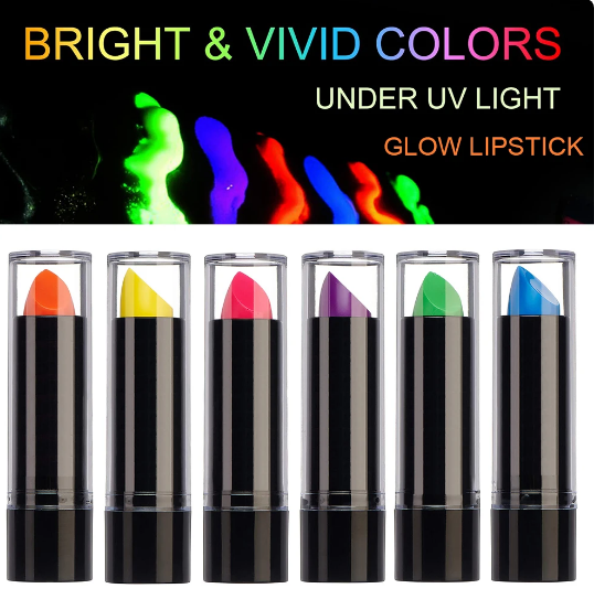 UV Neon Leuchtlippenstift Gesichtsfarbe 6er Set 6 Farben (5563)