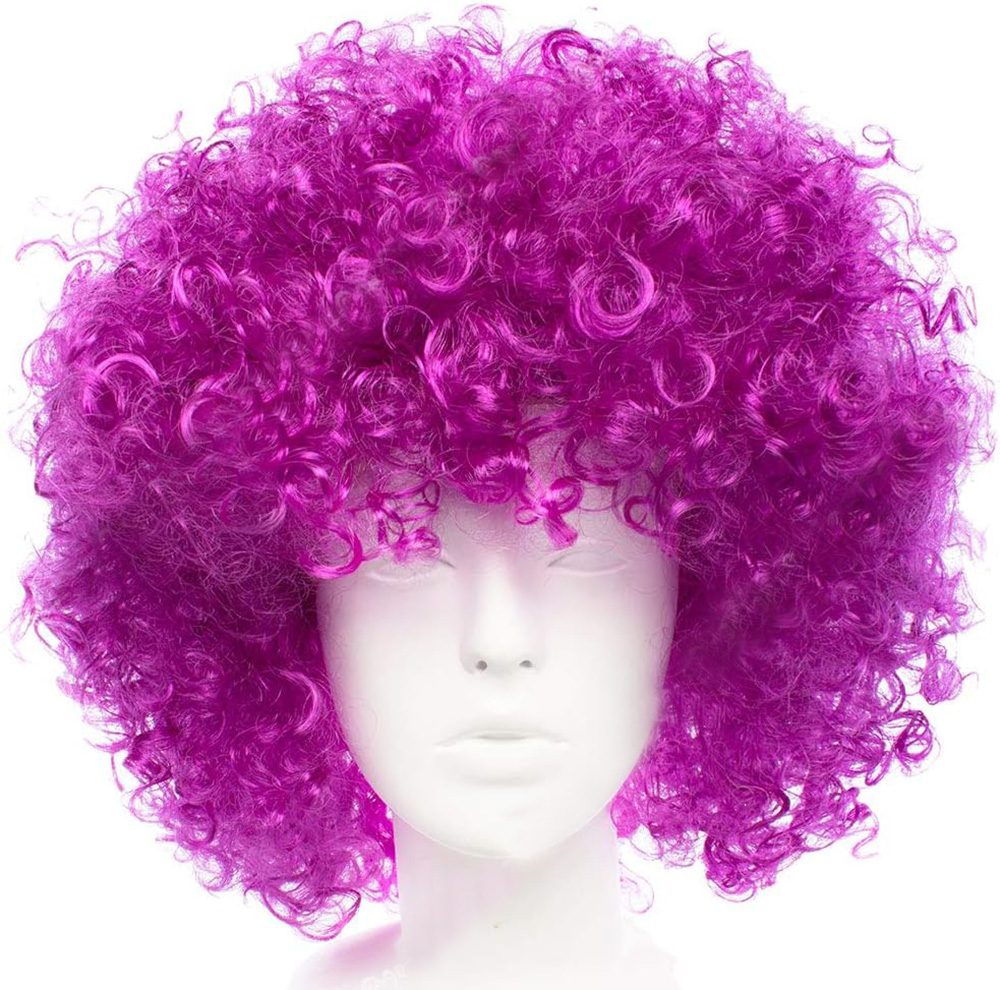 Koyu Mor Renk Violet Afro Bonus Saç Peruk (5563)