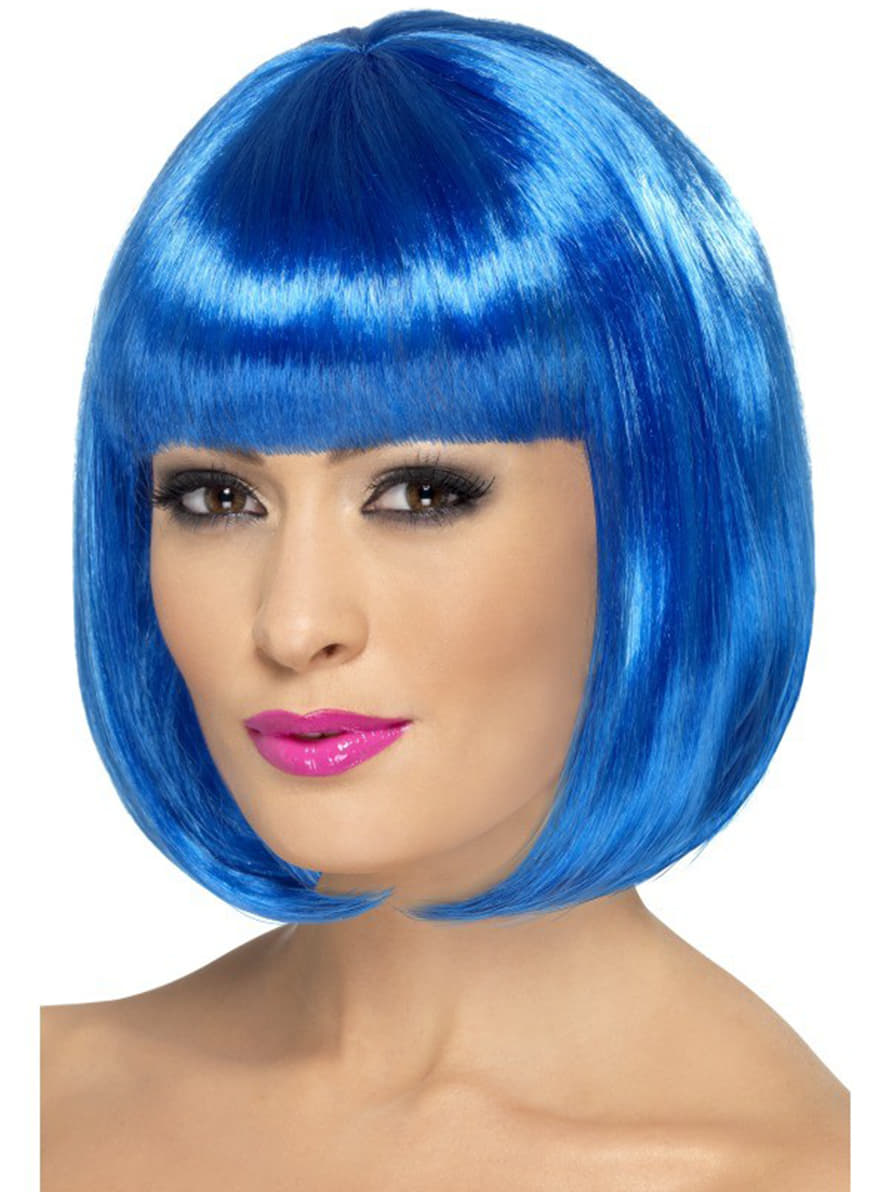 Blaue Party-Perücke Kurzhaar Bob-Schnitt (5563)