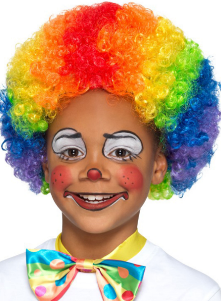 Regenbogen lockige Afro Perücke Bonus Haar 120 g (5563)