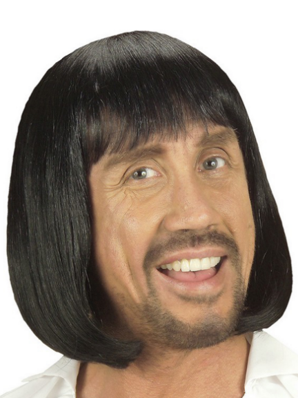 Schwarze Kurze Mittelalter-Perücke für Herren (5563)