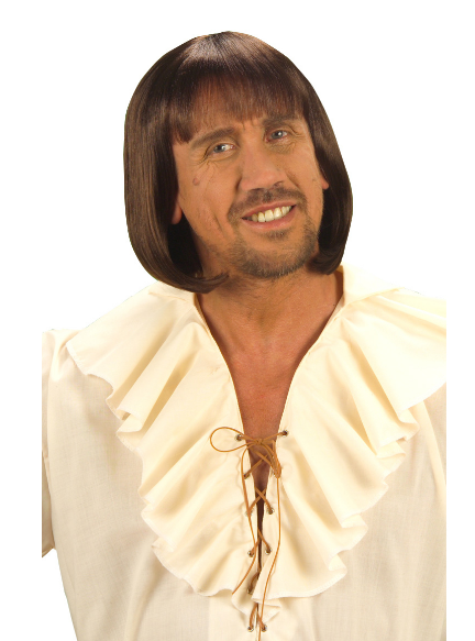 Braune Mittelalter-Perücke für Herren, kurz (5563)