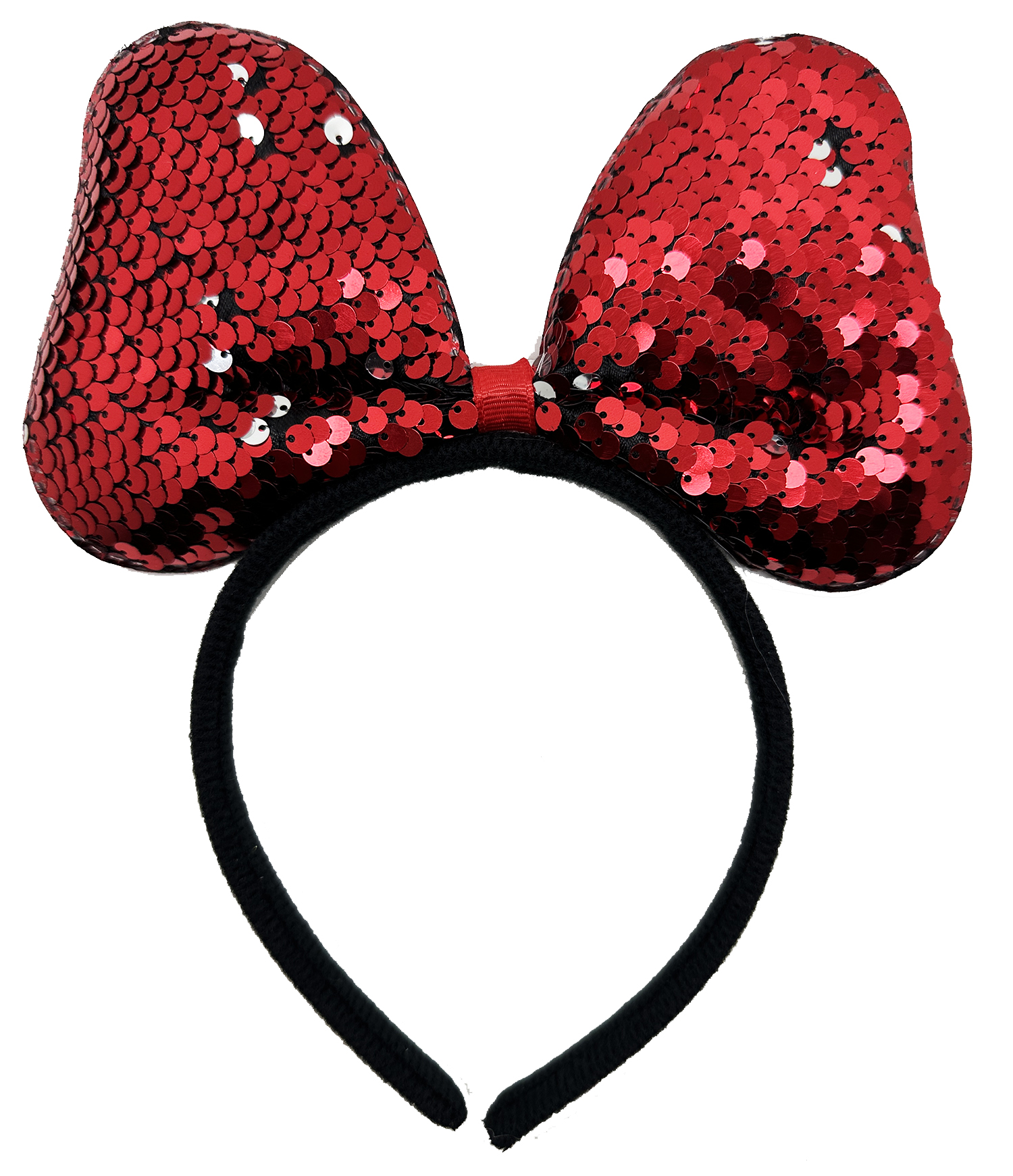 Renk Değiştiren Pullu Payetli Fiyonk Parti Tacı Kırmızı Gümüş Renk 20x16 cm (5563)