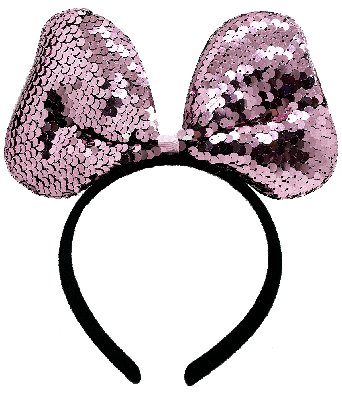 Renk Değiştiren Pullu Payetli Fiyonk Parti Tacı Pembe Gümüş Renk 20x16 cm (5563)