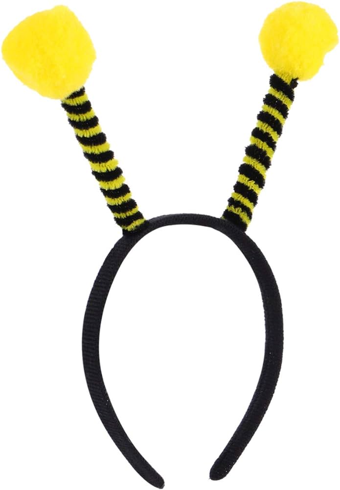 Gelbe Pompom Mega Bienen Krone Bienen Maya Krone 25x11 cm (5563)