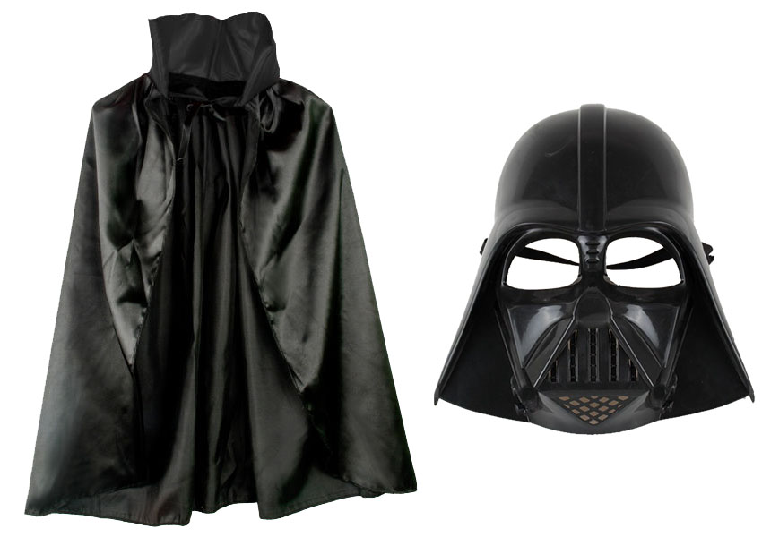 Star Wars Darth Vader Maske & 90 cm Umhang Set für Kinder Schwarz (5563)