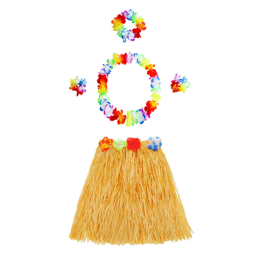 Luau Aloha Hawaii Halskette Rock Krone Armband Set Orange (5563)