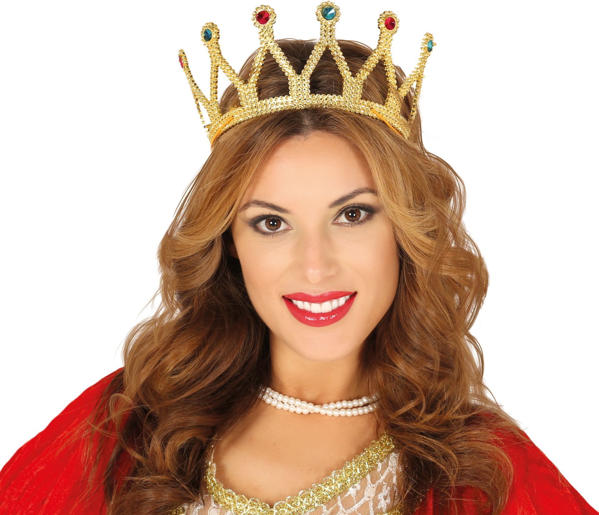 Rönesans Kostümlü Kraliyet Ortaçağ Altın Gold Kraliçe Prenses Tacı (5563)