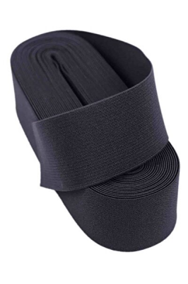 SİYAH  - 3CM PAÇA LASTİK GENİŞ 10MT. (5563)