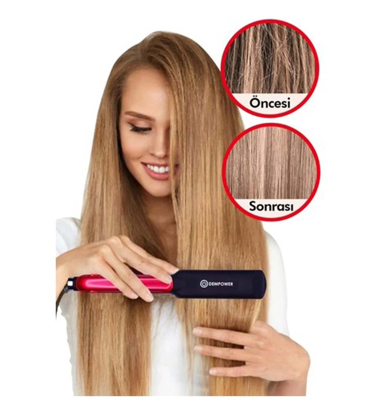 Seramik Kaplı Pembe Detay Saç Düzleştirici (5563)