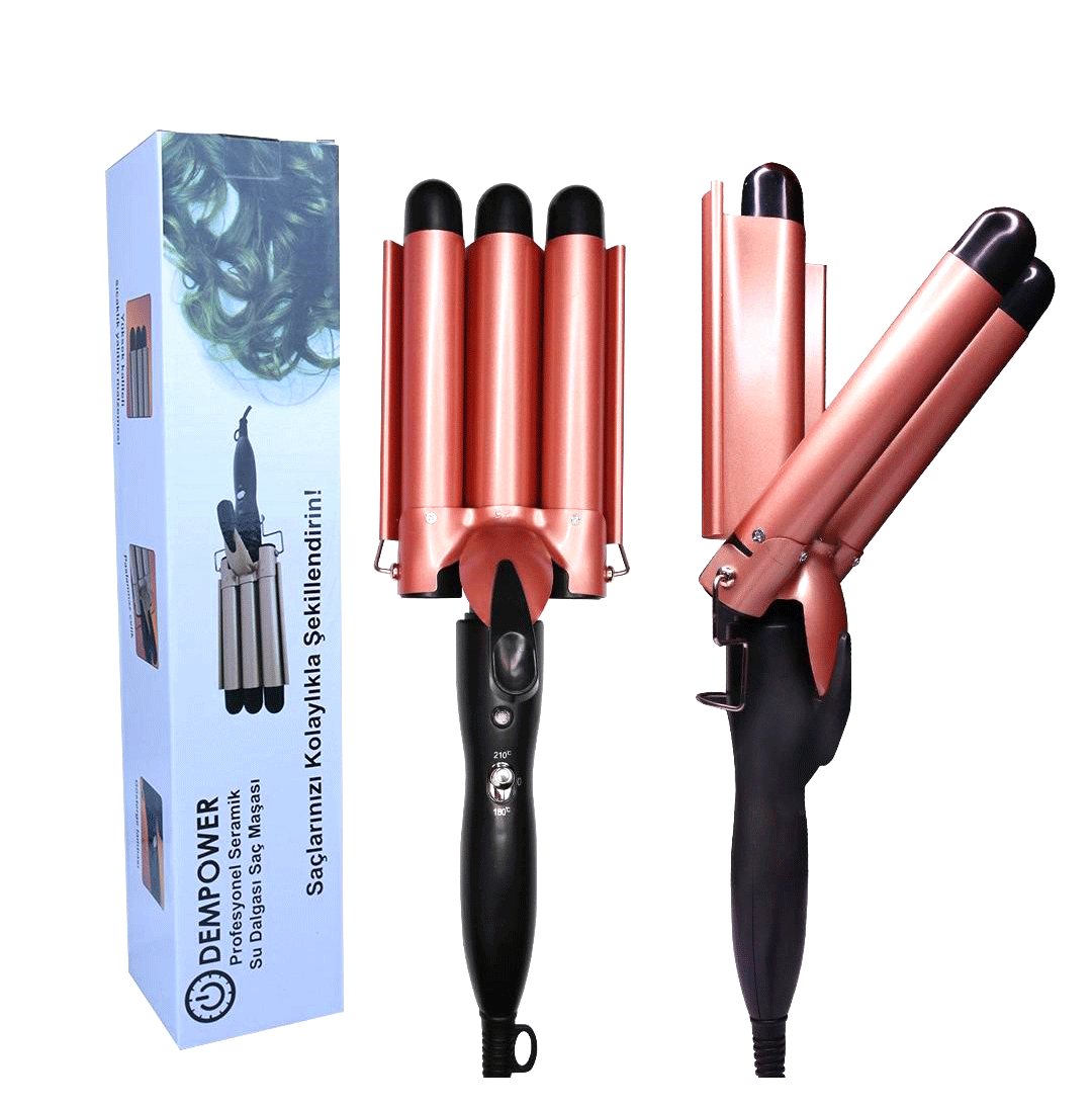 PROF.SERAMİK 3LÜ SU DALGASI SAÇ MAŞASI - ŞEKİLLENDİRİCİ (5563)