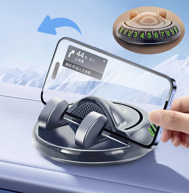 360° Dönebilen Yapışkanlı Numaratörlü Araç Telefon Tutucu (5563)