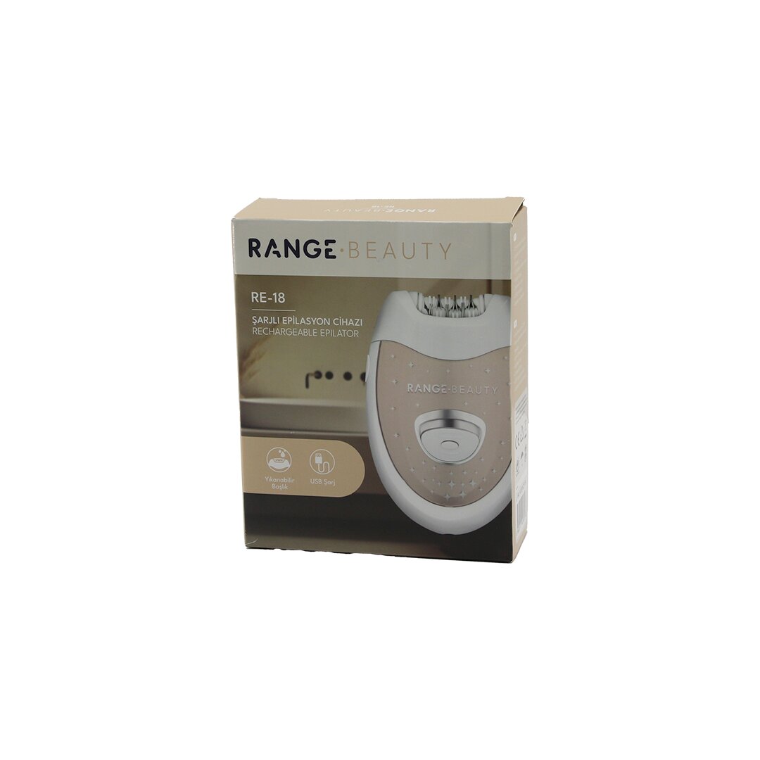 RANGE BEAUTY RE-18 Epilierer USB Aufladbar 50min 2 Geschwindigkeitsstufen Waschbar (5563)