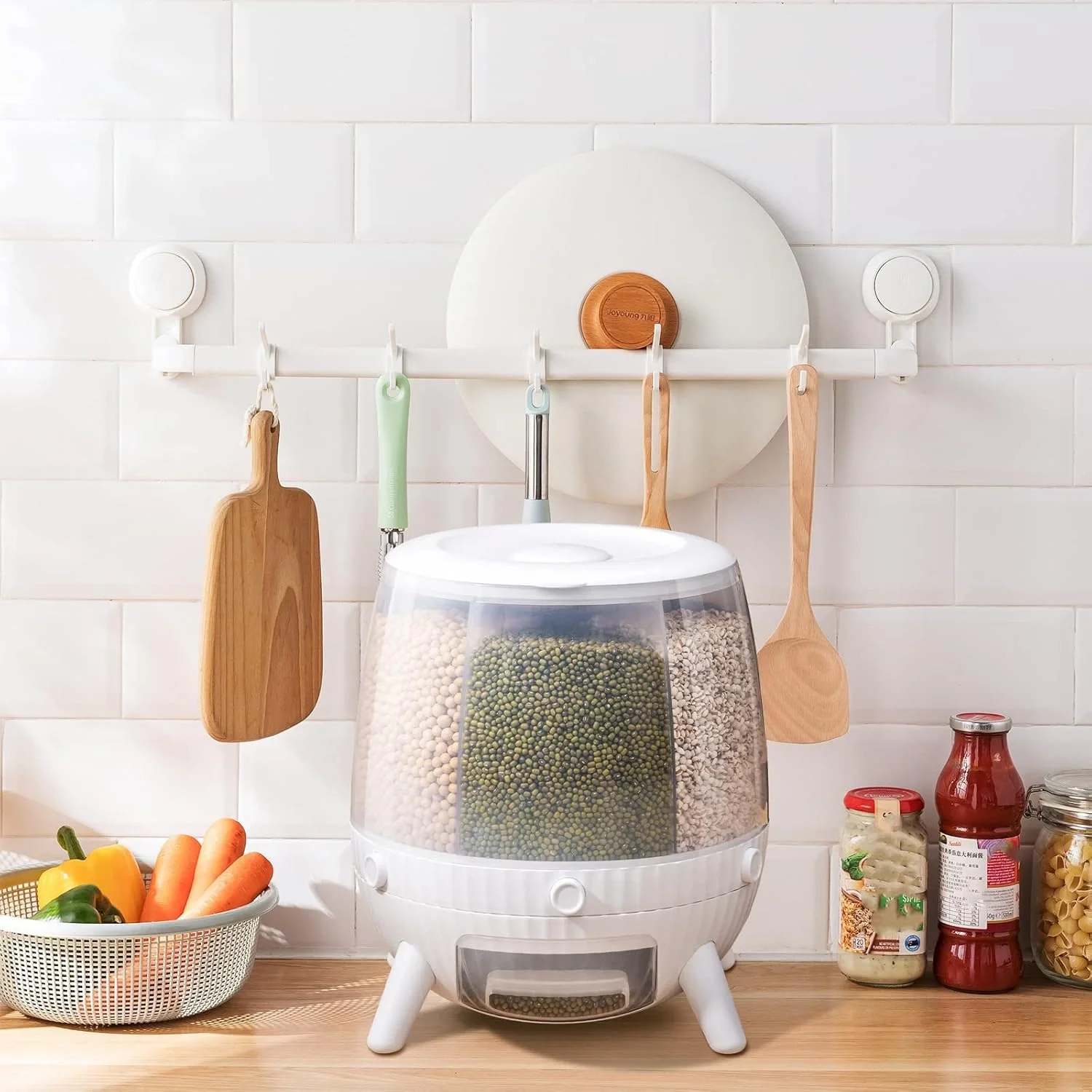 6-Compartment 360° Rotating 6L Cereal & Dry Food Organizer (5563)