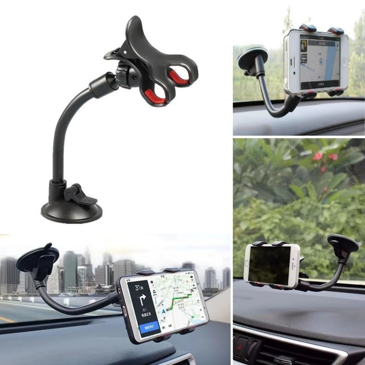 Akrobat Cama Sabitlenen Güçlü Vakumlu 360 Derece Dönen Tüm Modellere Uyan Oto Telefon Tutucu (5563)