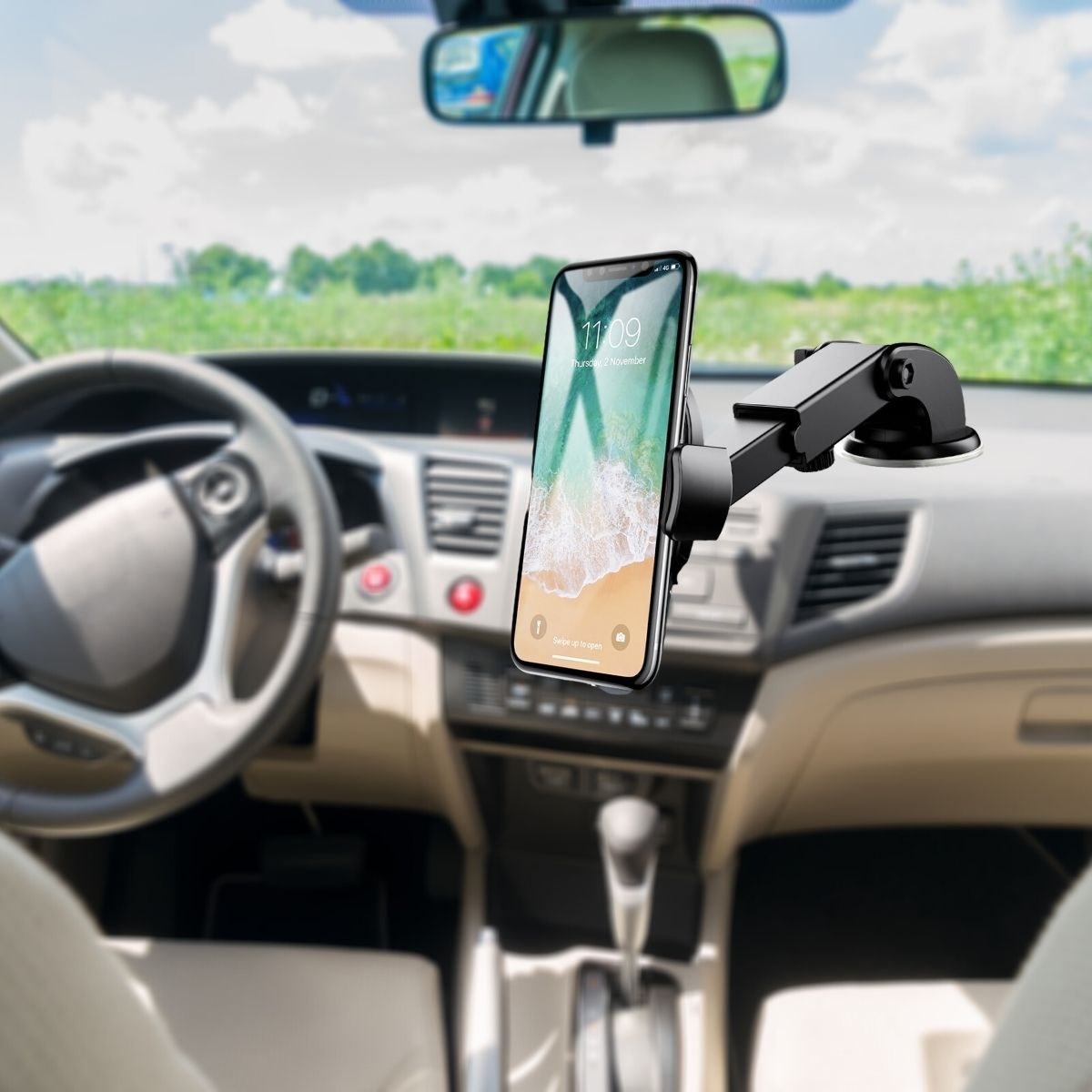 360° Drehbarer Kfz-Telefonhalter mit Teleskoparm und Saugnapf (5563)