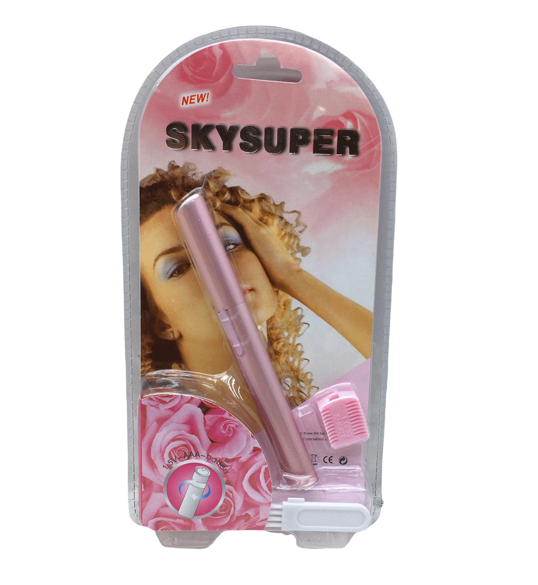 SKYSUPER ROSA Wangen-Haarradierer mit Faden (5563)