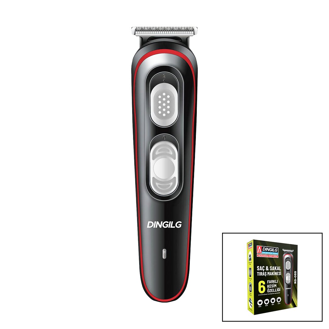 SAÇ - SAKAL KESME TRAŞ MAKİNESİ  6 FARKLI KESİM   USB ŞARJLI   2 KADEME BIÇAK AYARI RD-055 (5563)