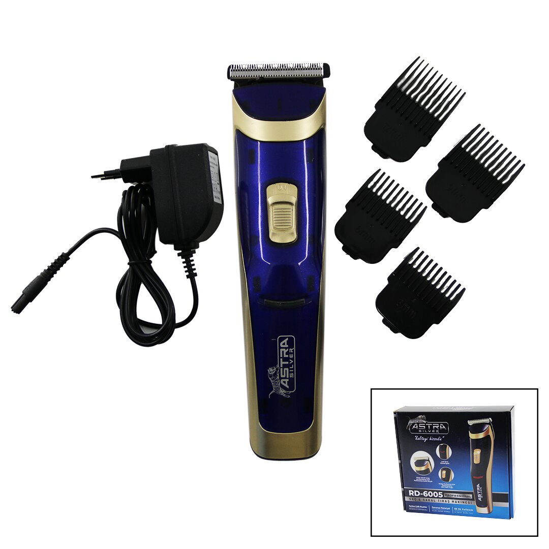 SAÇ SAKAL KESME TRAŞ MAKİNESİ FİŞ ŞARJLI - LED GÖSTERGE - RENKLİ KROM KAPLAMA GÖVDE  RD-6005 (5563)
